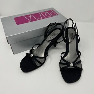 Black suede dress sandals